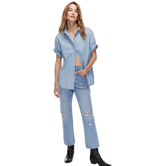 Aritzia Denim - Aritzia Denim Forum The Joni High Rise Loose Distressed Jeans Size 31 TALL 29L